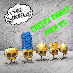Craneos Simpsons skull creepy Pack x5