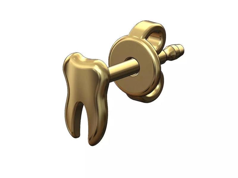 Tooth dentist stud earring