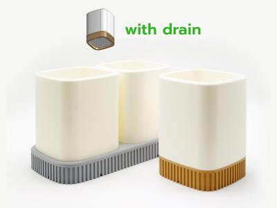 Toothbrush Holder / Utensil Holder (with Drain)