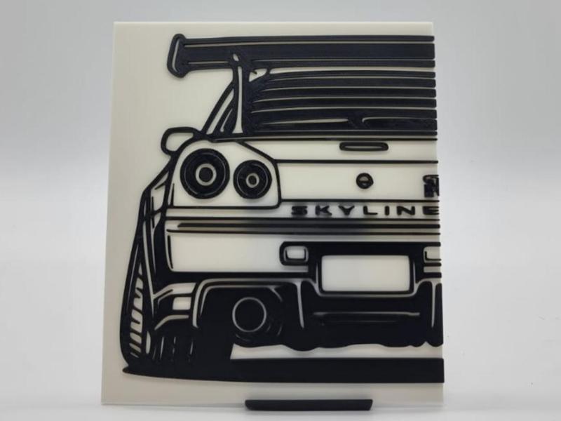 2D Wall Art Nissan Skyline GTR R34
