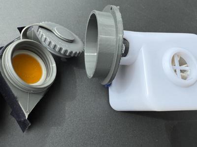 Inflation adapter for large 42mm outer diameter flip valve fitted to carabine socket of Exped pumps