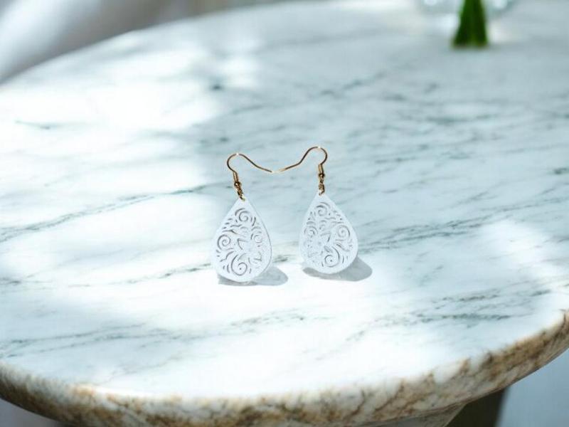 Flowers in a drop earrings