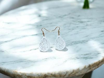 Flowers in a drop earrings