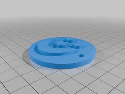 Moon and star keyring 