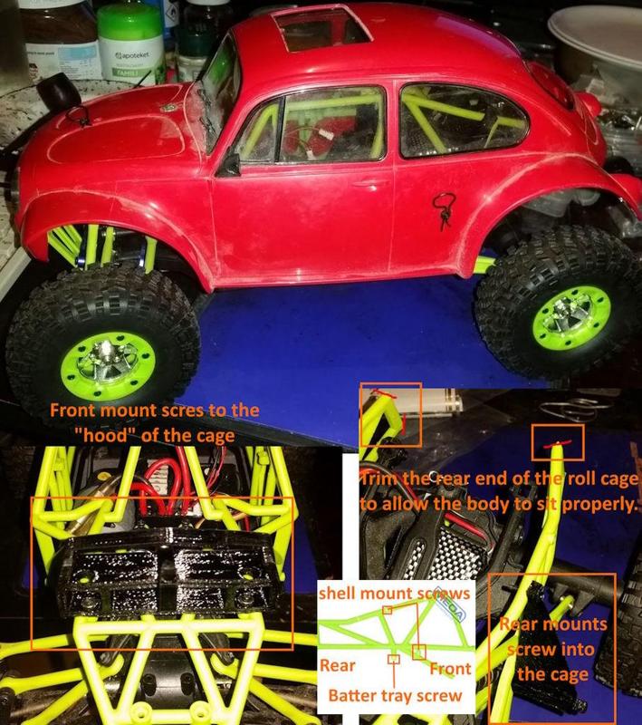 WLToys 12427/12428 Blitzer/Monster Beetle shell mounts