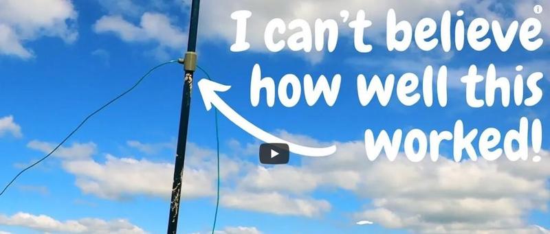 Telescopic fibreglass pole antenna wire holder