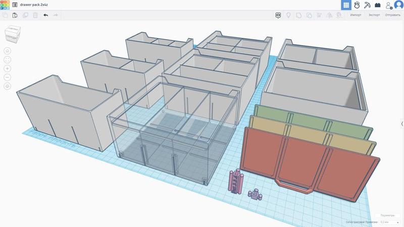 Two color drawer pack (x2-z4) for Various Size Stackable Resistor Storage Box