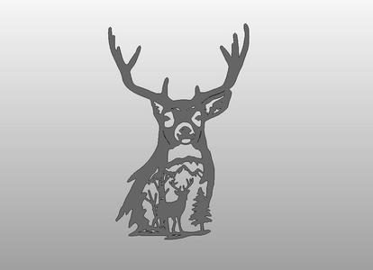 Christmas Reindeer silhouette 2 of 3