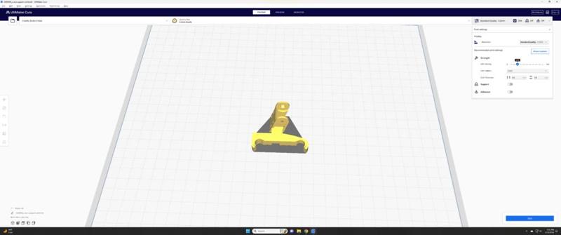 X axis support centered