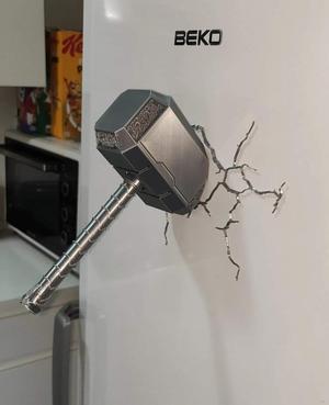 Magnet XXL Mjolnir Hammer + Lightning 19cm