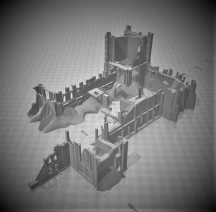 large destroyed gothic bulding
