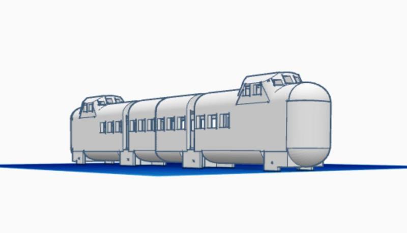 Cartoonish Turbo Train HO scale