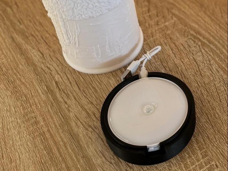 Enclosure for Lithophane Cylinder for Battery Lamp