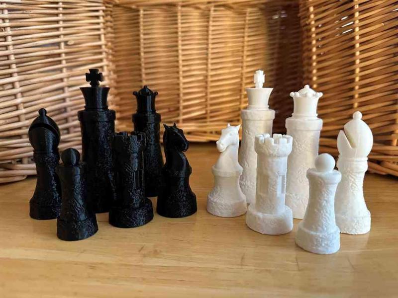 Marble Textured Chess Pieces