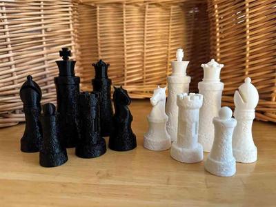 Marble Textured Chess Pieces