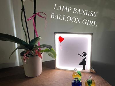 Desk Night Lamp Banksy Balloon Girl no ams