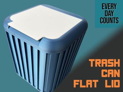 Flat lid for decorative office trash bin