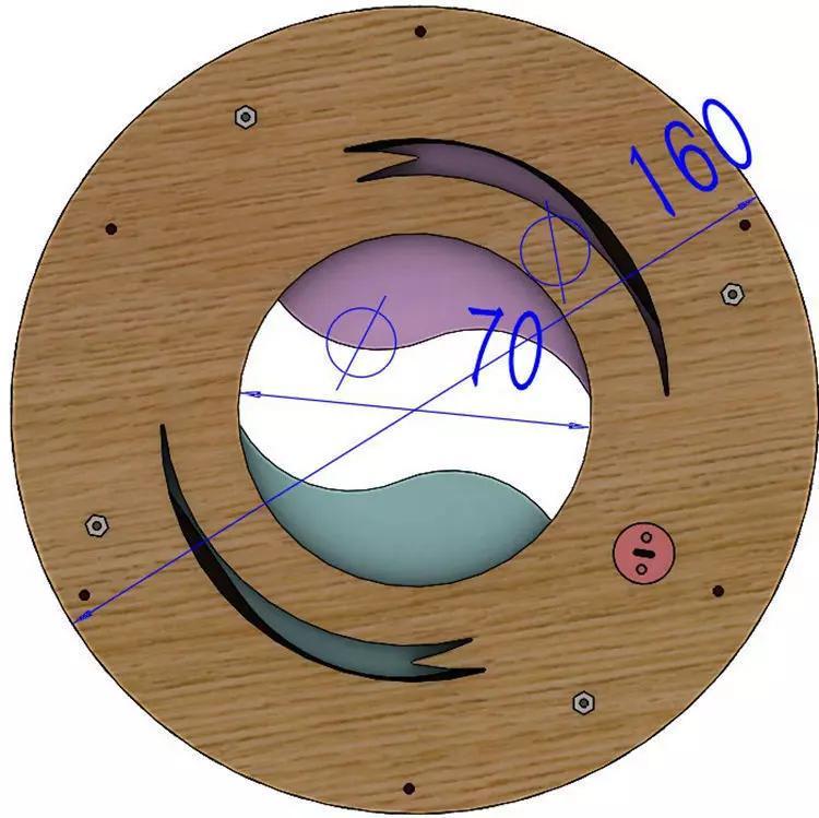 LS2BLROD70A Mechanical taiji shutter iris laser cut diy
