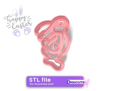 Easter jumping rabbit cookie cutter STL file