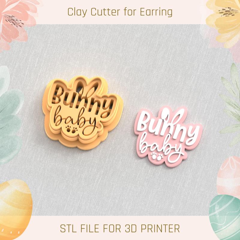 Easter Stamp Bunny Baby EASTER POLYMER CLAY CUTTER