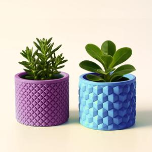 Diamond Cube Patterned Planter  Pattern Planter Pot