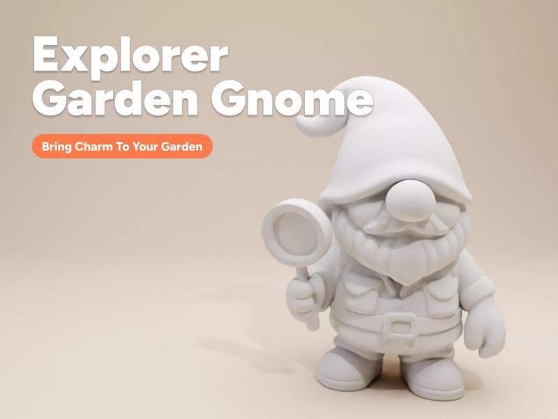 Elder Explorer Garden Gnome Figurine Whimsical Clay Style