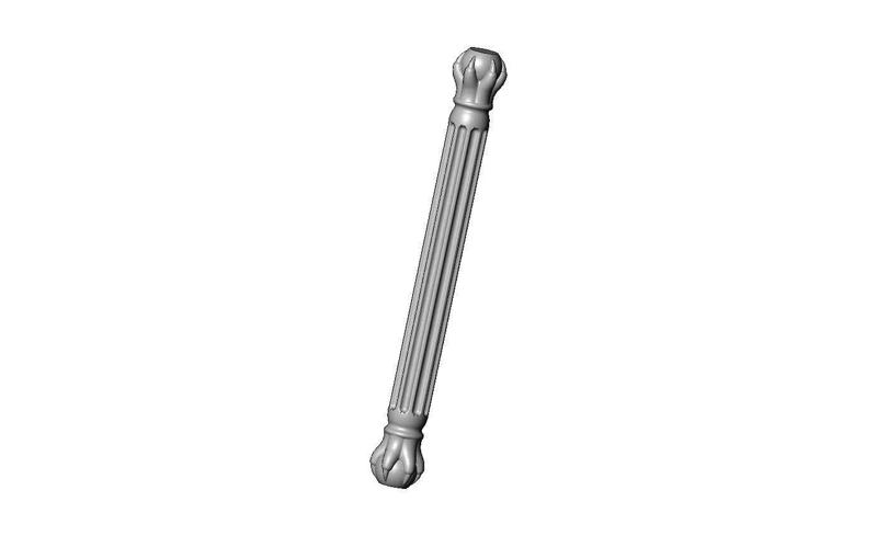 Fluted 6 carved claw bead ends round pillar column