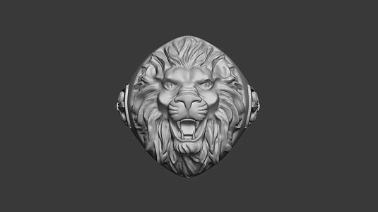 Lion Head Signet Ring