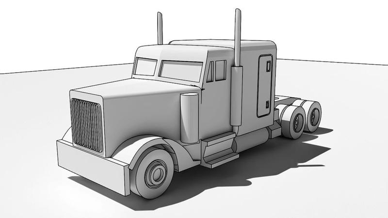 Long Nose Semi Truck