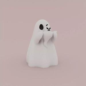 Cute little Ghost playing with tiny ghost