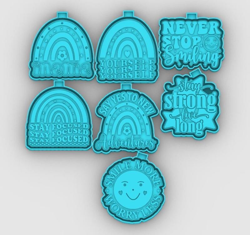 boho motivational - mama, yourself, stay focused, adventures, worry less - freshie mold - STL for silicone mold