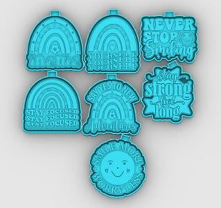 boho motivational - mama, yourself, stay focused, adventures, worry less - freshie mold - STL for silicone mold