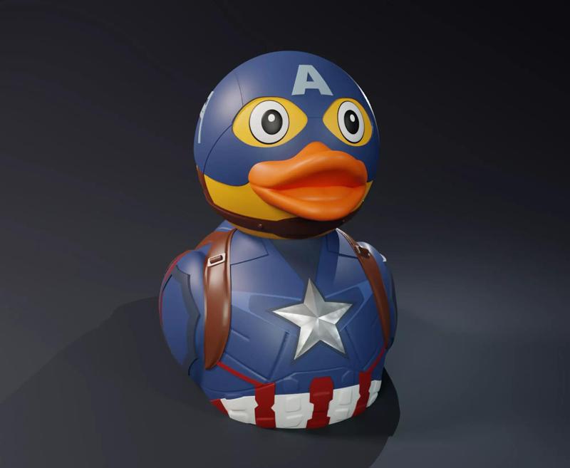 Cute Captain America Rubber Duck