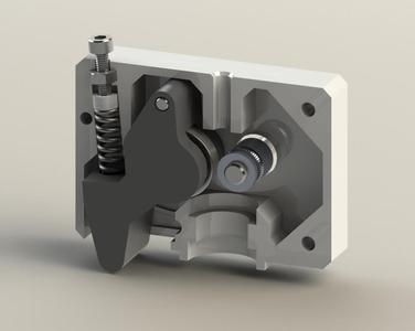 QU-BD OneUp/TwoUp Extruder Body (E3D+Anubis+MK8 Drive Gear)