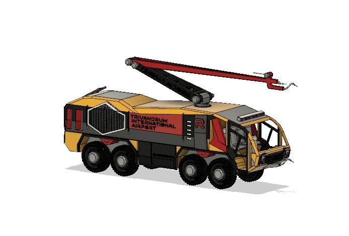 Yellow Airport Fire Truck Engine 8X8 with Movements