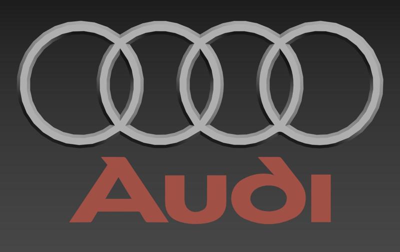 AUDI EMBLEM LOW POLY READY FOR PRINT
