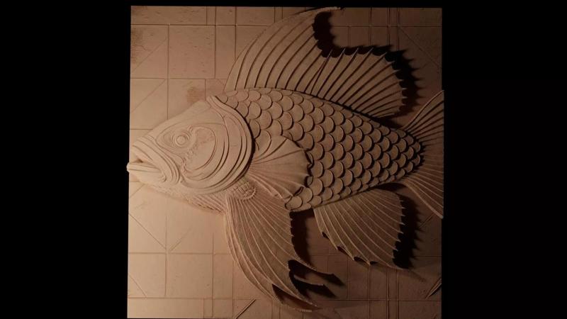 Coelacanth CNC 3d Print High Relief Sand Casting