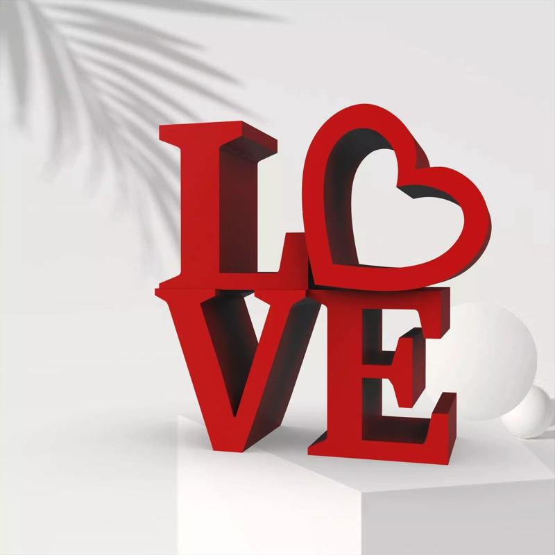 Valentines Day Love Decor - 3D Love Statue
