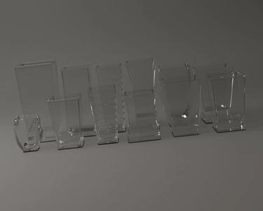 GLASSWARE---Square Water Glasses 3D Model Collection