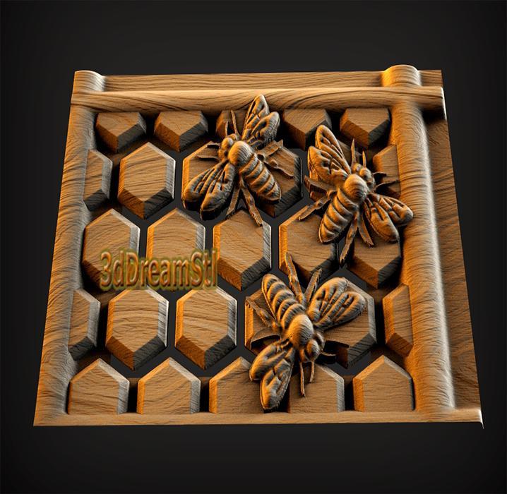 honeycomb STL model, CNC router engraver, artcam, aspire, cnc files, wood, art, wall decor, CNC