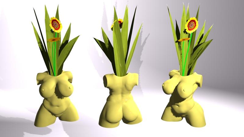 Woman Body Vase STL - 3D Printable Decorative Pot
