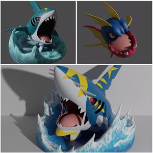 Carvanha Sharpedo and Mega Sharpedo 3D print model