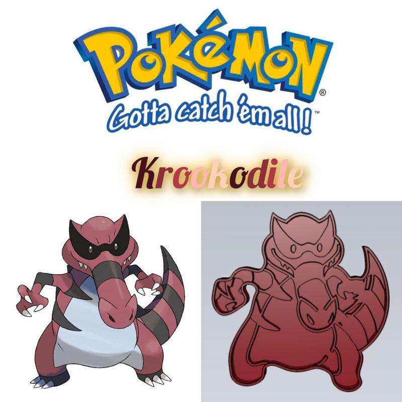 AMAZING POKEMON krookodile COOKIE CUTTER STAMP CAKE DECORATING