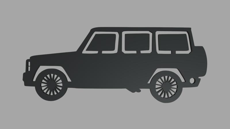 Mercedes Benz G-Class Silhouette Key Ring