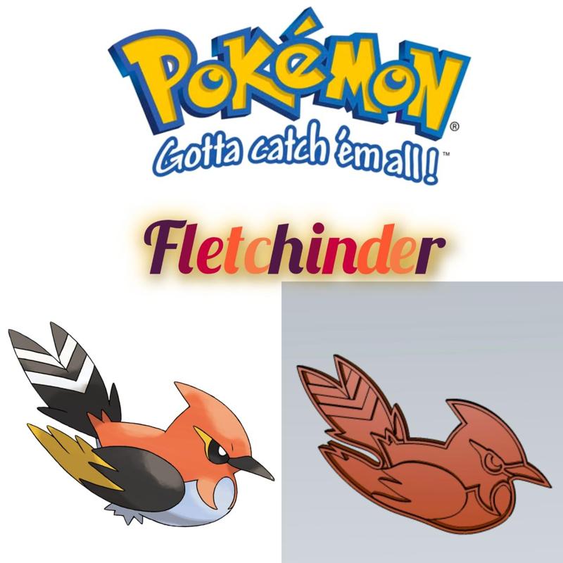 AMAZING POKEMON Fletchinder  COOKIE CUTTER STAMP CAKE DECORATING