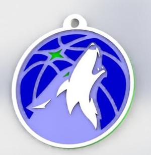 Pack of 6 key rings NBA Minesota, Oklahoma, Portland Utah and Denver