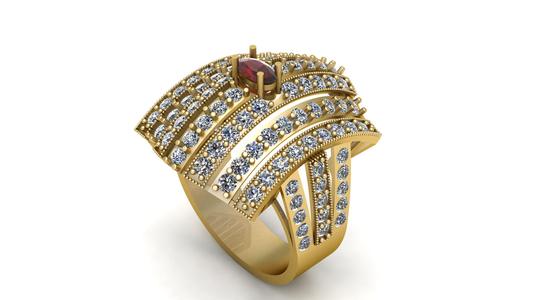 HIP HOP LUXURY RING 3D PRINTABLE MODEL