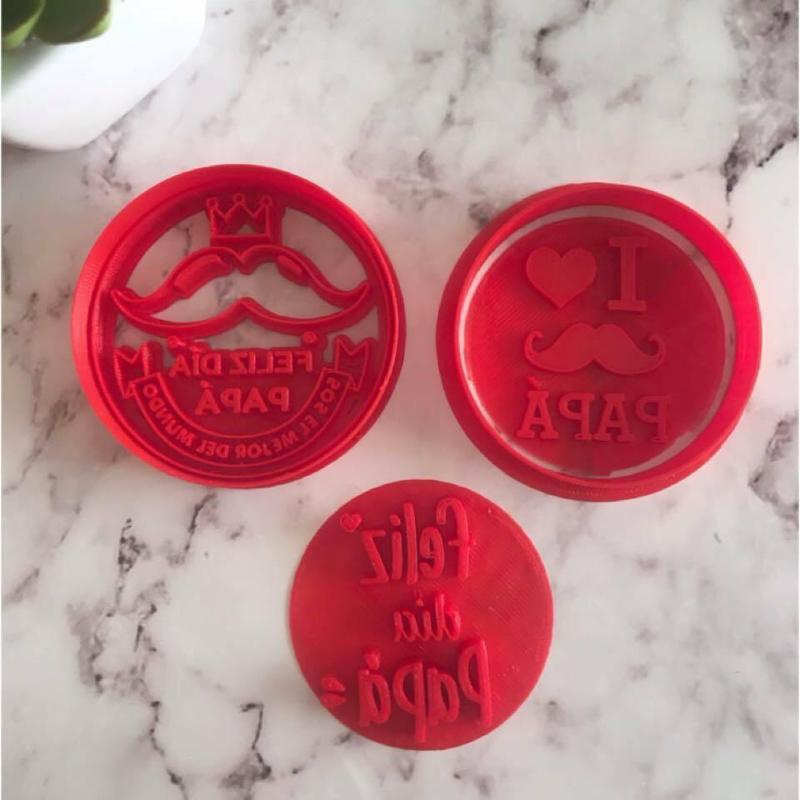 Pack 3 Father's Day cutters for fondant, cookie etc.