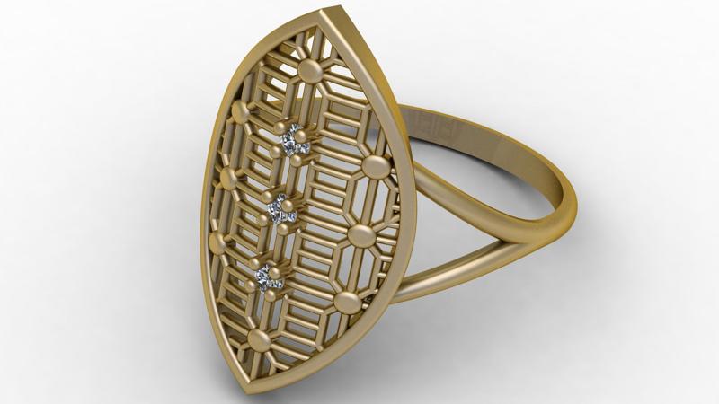 stylish gold ring PANDANT 3D PRINTABLE MODAL