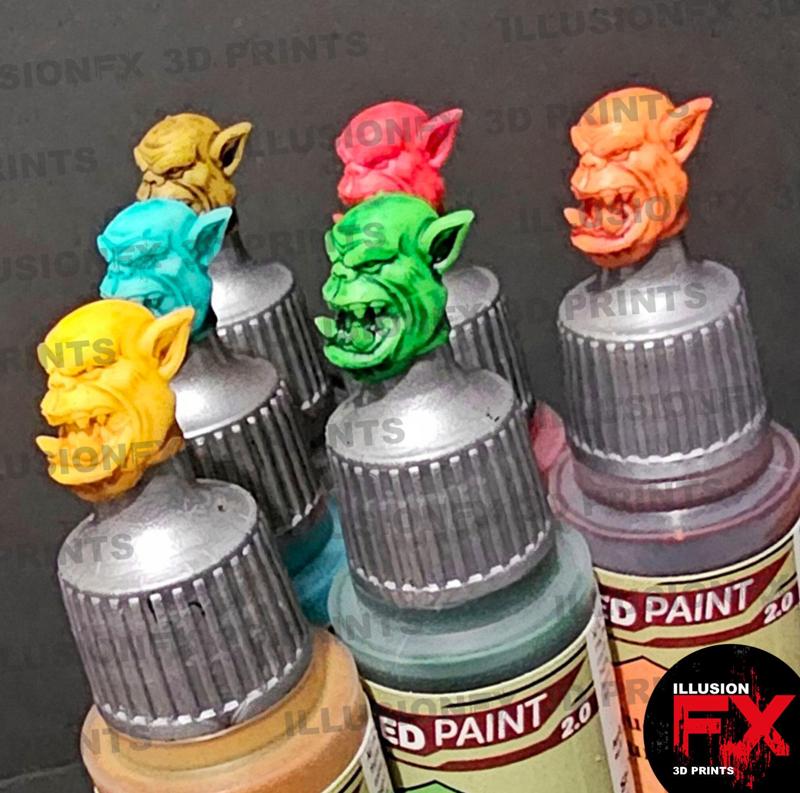 ORK HEAD  - ARMY PAINTER 1.0 & 2.0 SPEED PAINT SPEEDPAINT WARPAINTS FANATIC COLOUR MICRO CAP - 17ML & 18ML